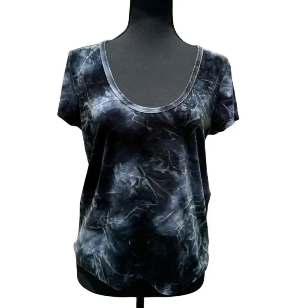 American Eagle Black/gray Whimsygoth Velvet Festival Grunge Fairy Top Large